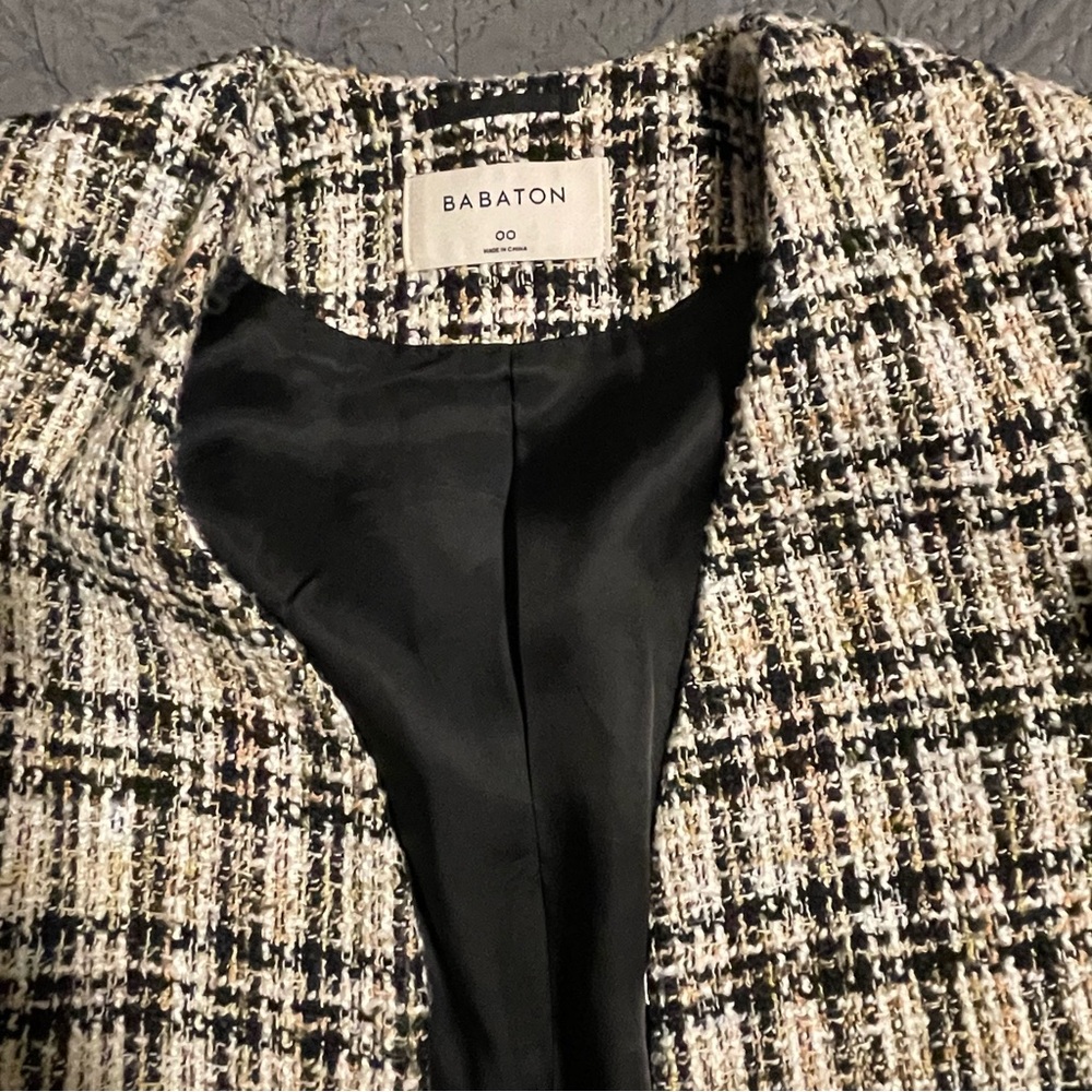 Aritzia Babaton Tretter Blazer Black/Pastel Tweed